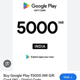 Gift card Google play( India)