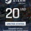 Steam Wallet $20 USD Gift Card (US) - Digital
