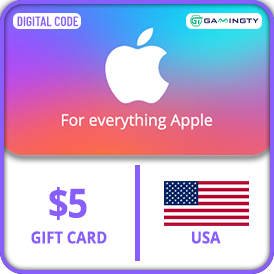Apple iTunes Gift Card USA 5$ USD Stockable