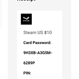 Steam gift card USA 10 USD