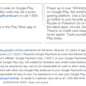 Google Play Gift Card E-Code (US only)