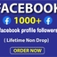 1000 Real Facebook profile followers ( Non dr