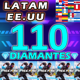 Free Fire 💎 110 Diamantes Región LATAM y EE.