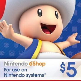 Nintendo 5$ eShop Gift Card  5 USD  Stockable