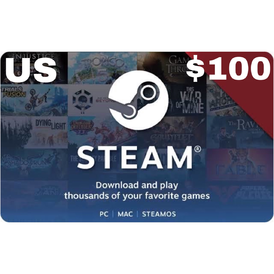 Steam Wallet Code US USD $100 Stockable