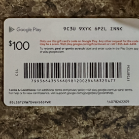 Google play card für $100 kaufen