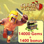 Clash of Clans 15400 Gems Via Player Tag only