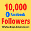 10,000 Facebook Profile /Page Like follower
