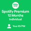 12-Month Spotify Premium (Individual Plan) –