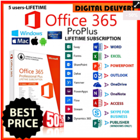 Office 365 2019 Pro plus Lifetime win/ Mac