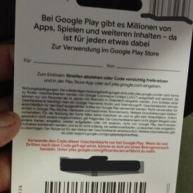 Google Play Gift Card 15$| Physical Gift card