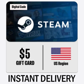 Steam Wallet Gift Card 5 USD (Stockable)