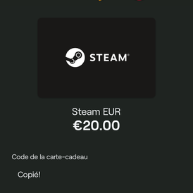 Carte cadeau steam de 20€