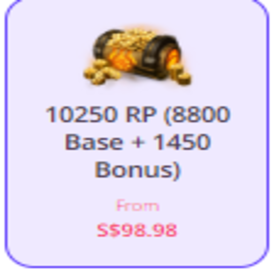 League of Legend 10250 RP[Need Riot ID Only]