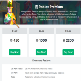 Topup Roblox by login 450 Robux + Premium