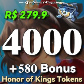 Honor of Kings 4000 Tokens top up via UID