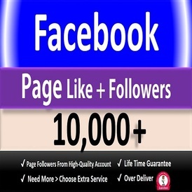 10K Facebook page Like + follower Real Active
