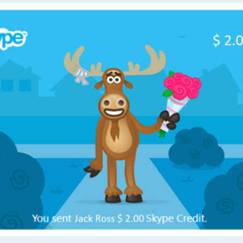 Skype Transfer Credits 2 USD Global