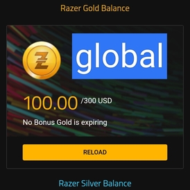 razer gold global account +  100$ balance