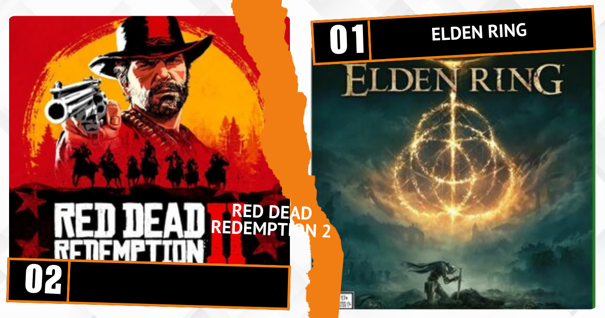 Image côte à côte de Elden Ring et Red Dead Redemption 2 classés comme meilleurs choix de jeux sur Steam.