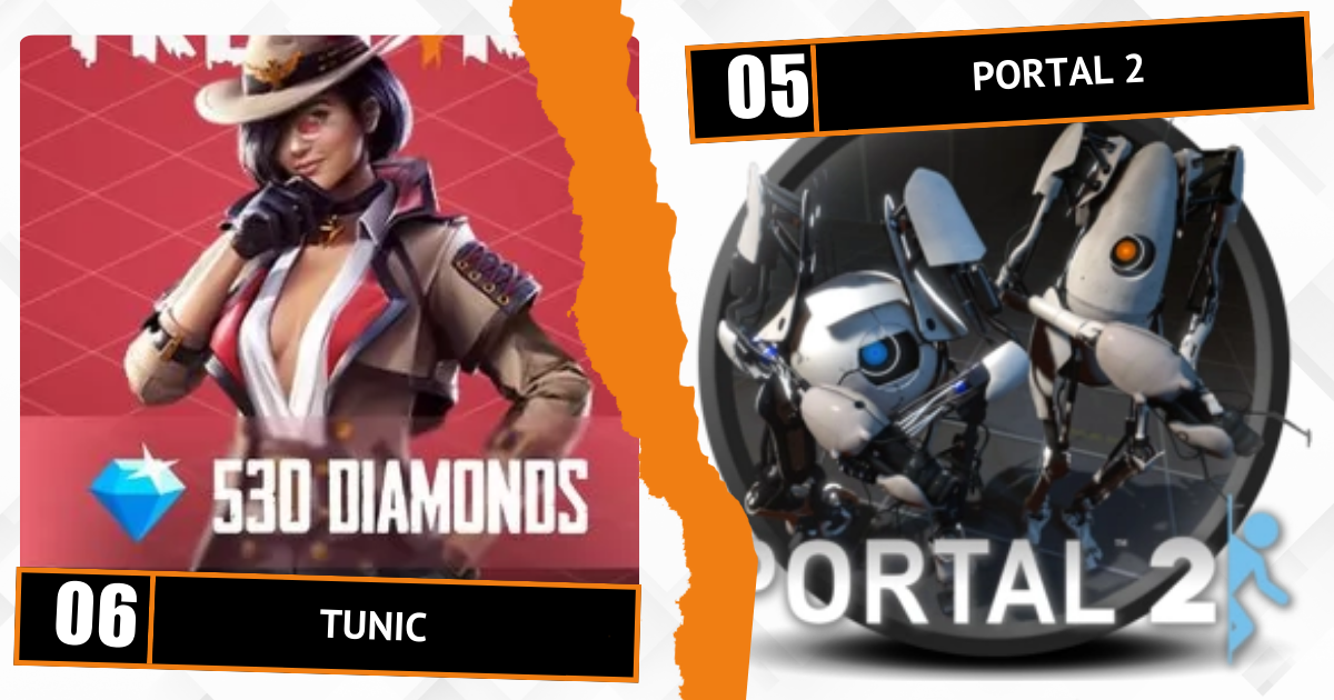 Portal 2 et diamants Free Fire comme meilleurs choix à acheter avec une carte cadeau Steam.