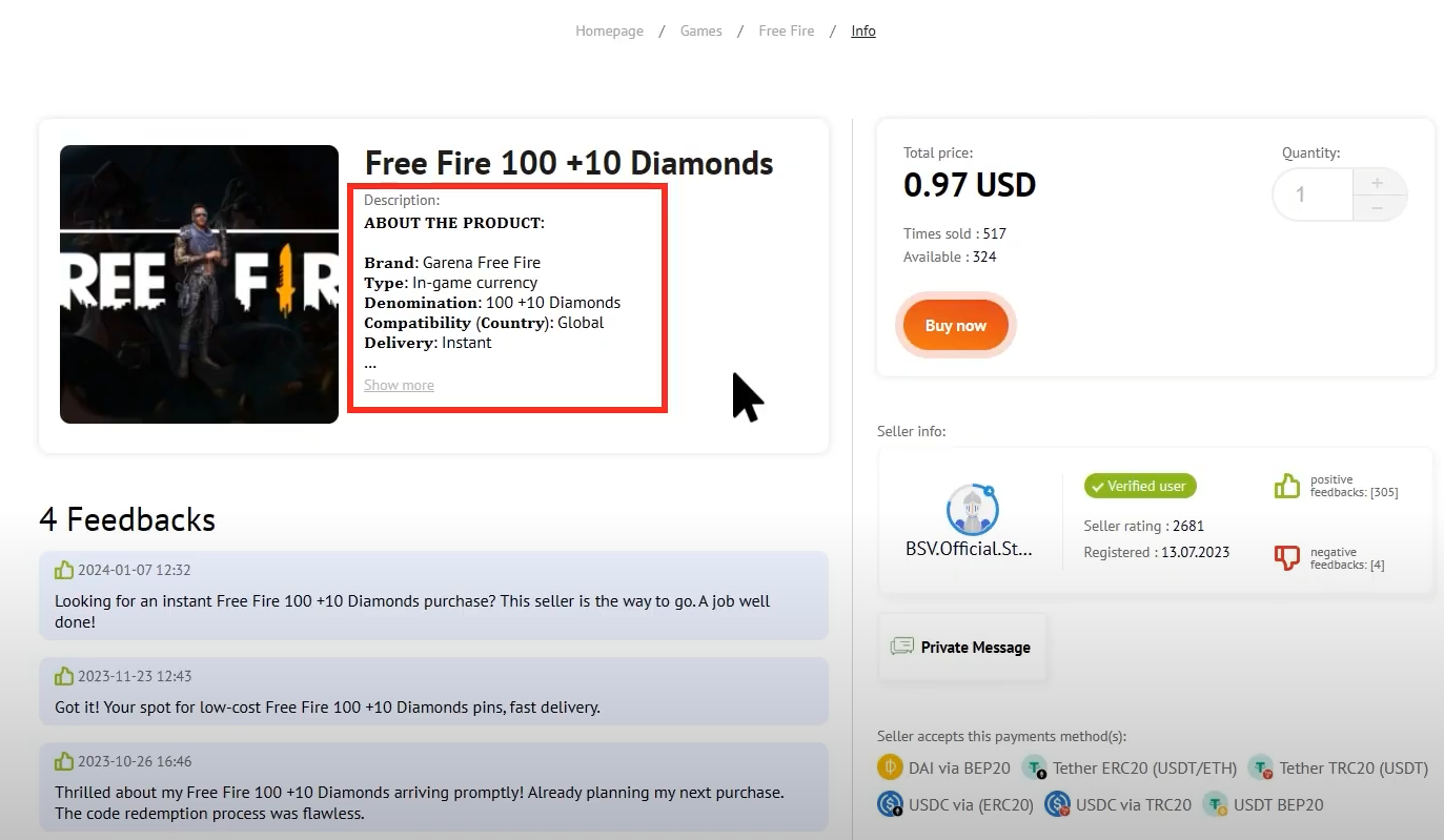 Garena Free Fire Diamond PIN Code