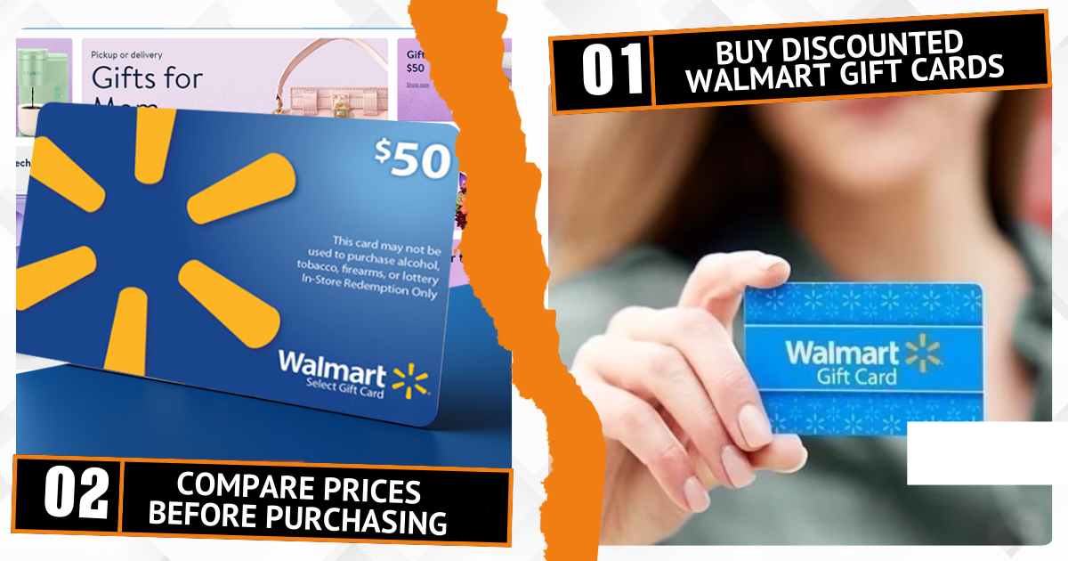 Walmart gift cards with tips to buy discounted cards and compare prices before purchasing.