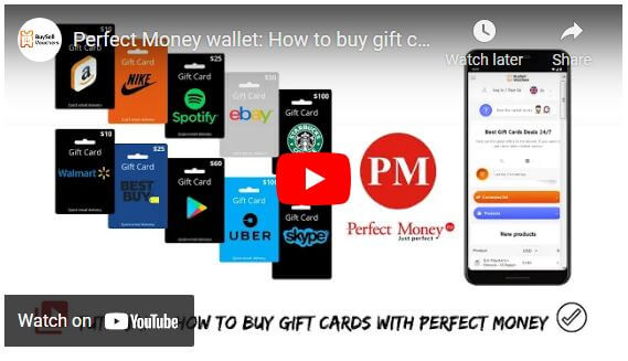 Buy Perfect Money E Voucher or Gift Cards