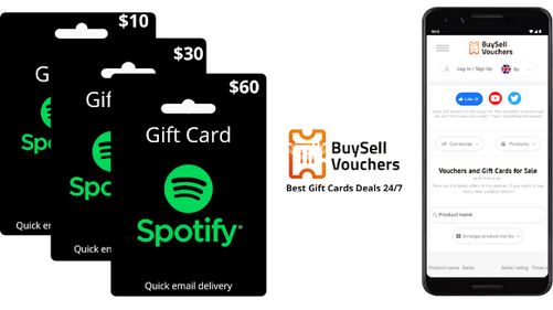Buy Spotify gift card with cryptocurrency and e-currency