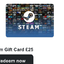 Steam E-Gift Card UK 25 GBP