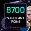 Valorant / Riot - 80$ / 8700 VP (Stockable)