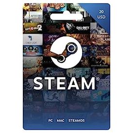 Steam wallet gift card USA 20$ USD stockable