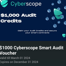 $1000 cyberscope smart Audit voucher