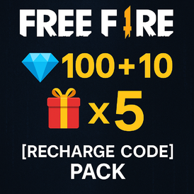 FREE FIRE 100💎+10🎁× 5 [Recharge Code Pack]