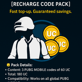 PUBG MOBILE 60 UC × 3 [ Recharge Code Pack ]