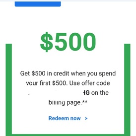 500usd Google ads credit voucher