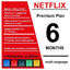 Netflix 6 months 1 Profile global  pin privad