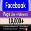 10,000 Facebook Page Like + Follower📢Offer