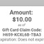 10 dollar Amazon digital gift card