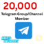 20k Telegram follower Group Channel member