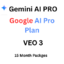 Google AI Pro + Gemini Por Veo 3 for 15 Month
