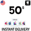50 USD ( USA) iTunes Gift Card/APP store