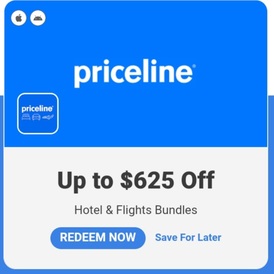 Priceline: Hotel, Flight & Car Up to $625 Off