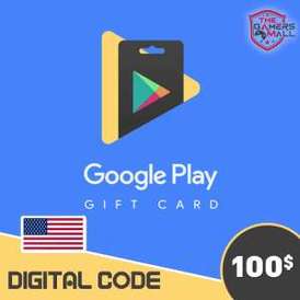 Google Play Card 100 $ USD Digital Code