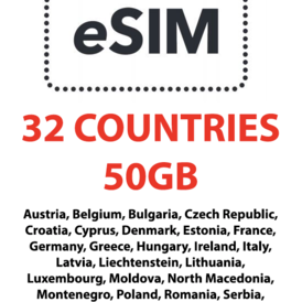 Prepaid eSim card 50GB 28 days (internet onl