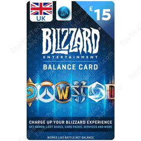£15 Blizzard UK GBP Gift card wallet voucher