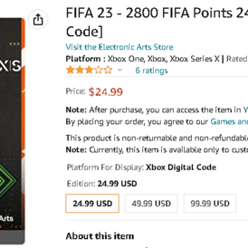 FIFA 2200 POINTS Xbox