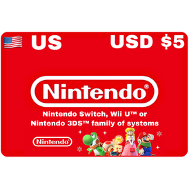 Nintendo eShop US USD $5 Gift Card