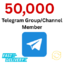 50K Telegram group member telegram follower