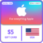 Apple iTunes Gift Card USA 5$ USD Stockable